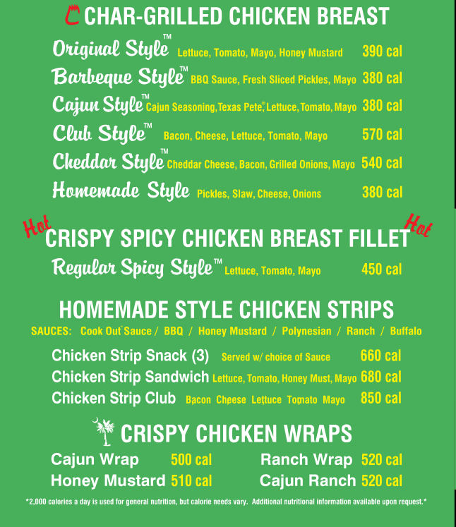 cookout menu