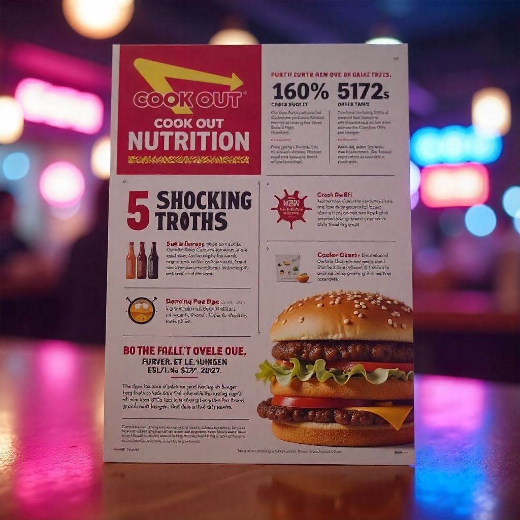 Cook Out Burger Nutrition: 5 Shocking Truths You Should Know 5 cook out flyer showing nutrition information