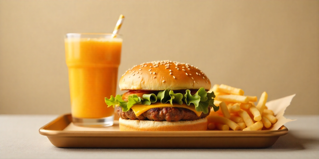 Affordable Cook Out fall combo meal with burger, fries, and seasonal milkshake