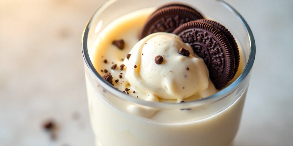 DIY Cook Out Milkshake blending process with ice cream and Oreos