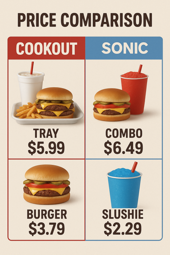 Cookout vs Sonic: The Truth About Who Wins in 2025? 3 cookout vs sonic: Cook Out tray tips showing portion per dollar value