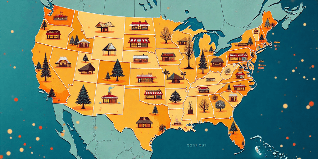 Map showing Cook Out seasonal specials in different states