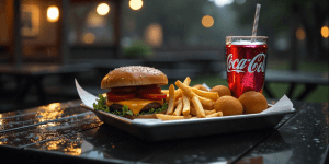 Cook Out tray with cookout seasonal specials, burger, sides, and milkshake