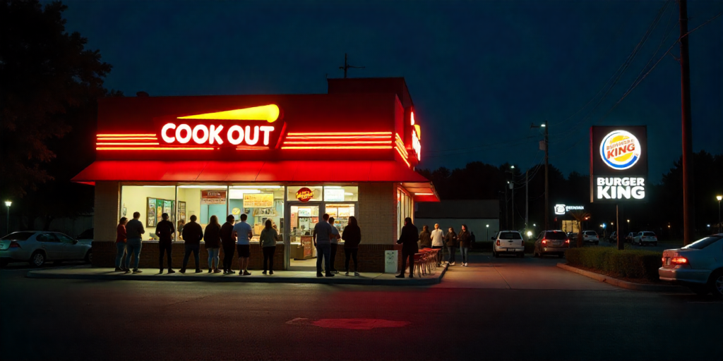 Cook Out local economy compared with other fast-food restaurant models.