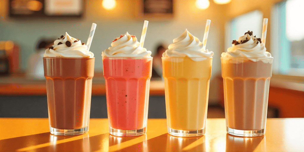 Top 7 Irresistible Cookout Iconic Item, Ranked and Explained 2 A variety of classic Cookout milkshakes showcasing one of their most iconic items.