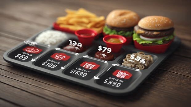 Cook Out meal tray showing burger, fries, and drink with price tags illustrating customer value perception and franchise pricing balance