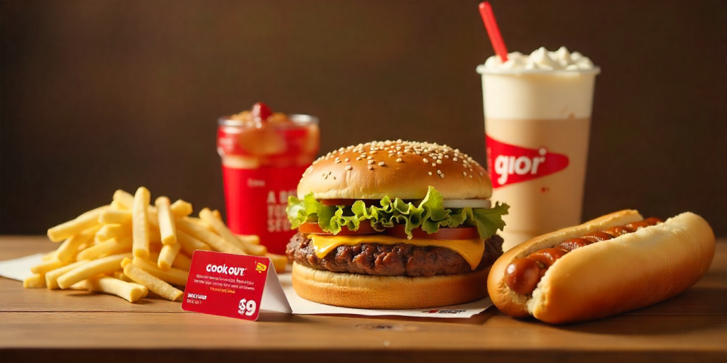 cook Out gift cards with meal options