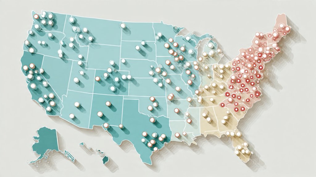 Cook Out vegetarian items, 7 Best Ways to Order and Enjoy 4 USA map showing regional differences in Cook Out vegetarian menu options