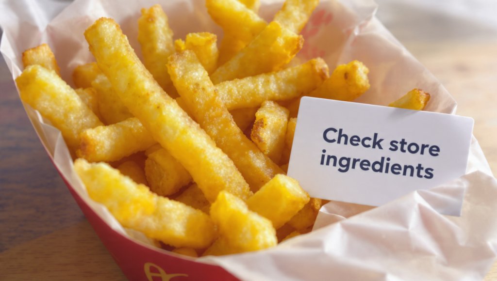 Cook Out fries with a reminder to confirm vegan status