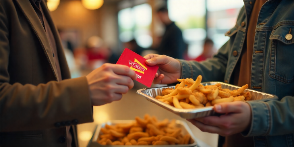 Using Cook Out gift cards at a cashier