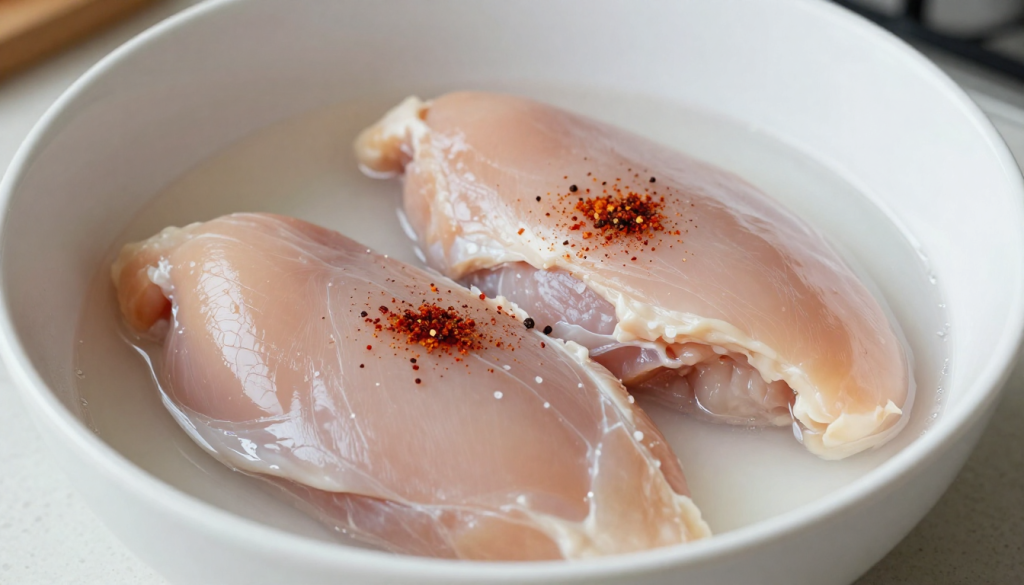 Cookout chicken recipe, 7 Proven Copycat Cook Out Chicken Sandwiches You Can Make Today 1 Chicken breasts soaking in a seasoned buttermilk brine.