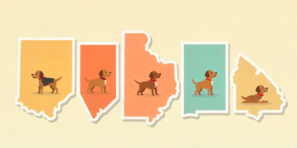 graphic showing Southern states with cookout pet friendly icons