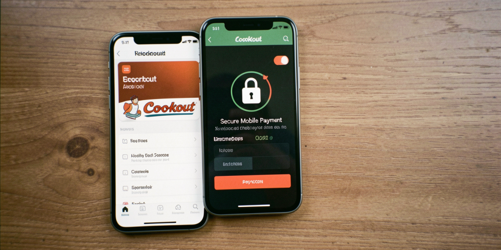 Cookout mobile app secure payment”