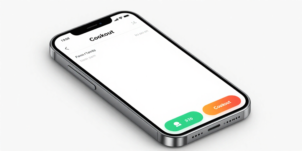 Cookout mobile app features on smartphone”