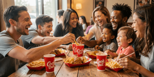 Cookout New Year Meals 2026 healthy budget trays with family enjoying burgers and grilled chicken