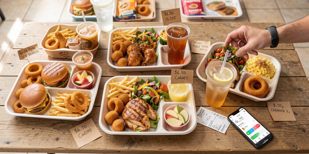 Cookout New Year Meals 2026 healthier tray with grilled chicken salad fruit and unsweetened tea