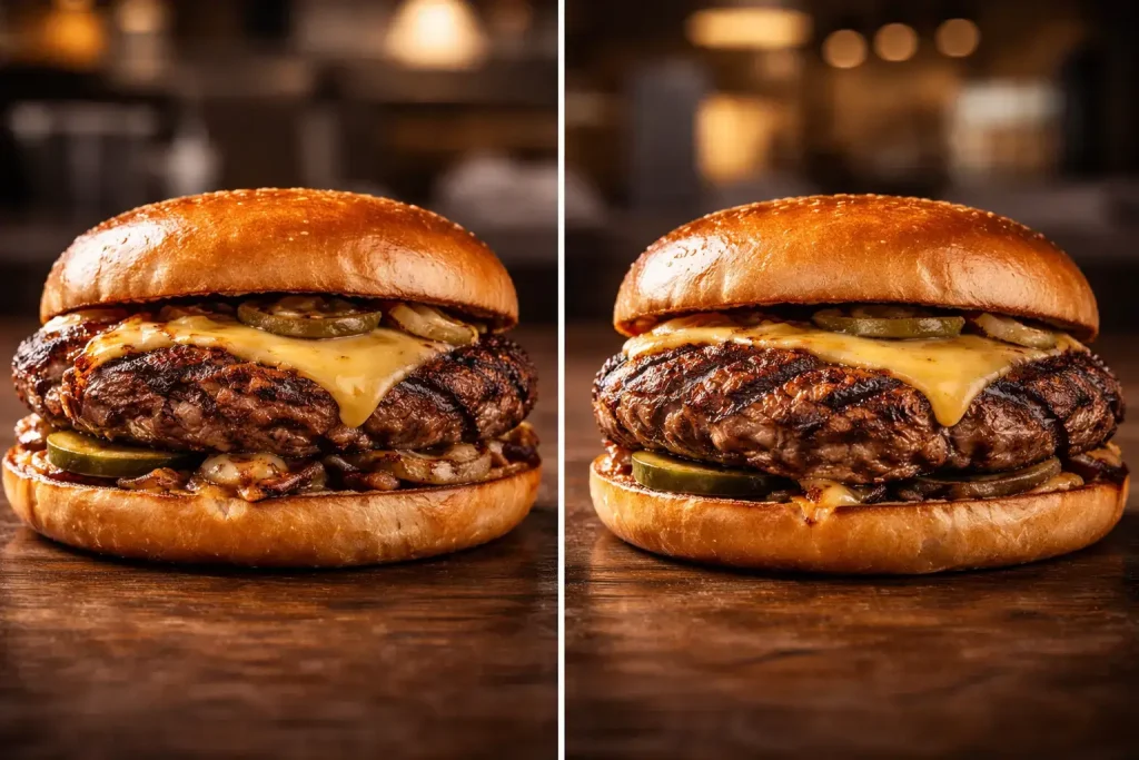 Cookout smashed burger 2026 vs char grilled burger side by side comparison