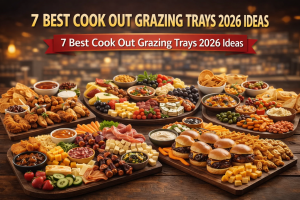 Best cook out grazing trays 2026 ideas featuring sliders, fried chicken, fruits, dips, and party platters